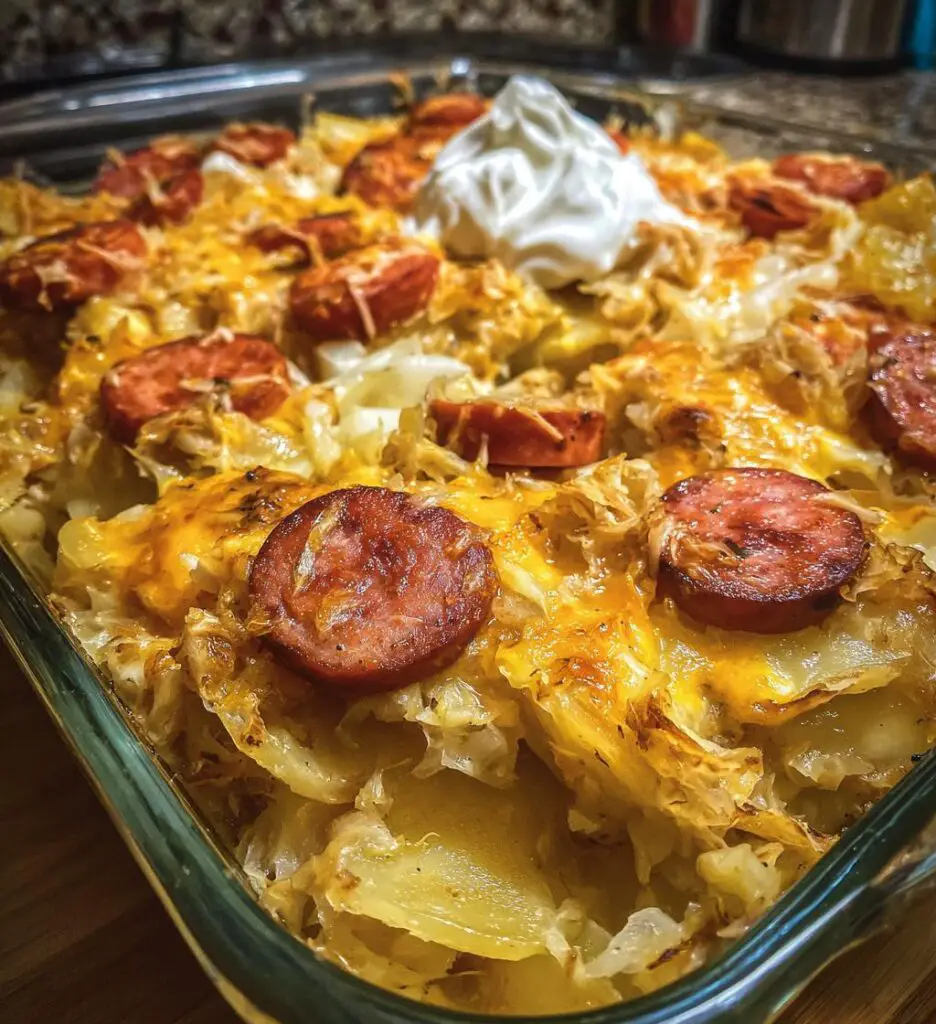 crockpot pierogi casserole kielbasa recipe