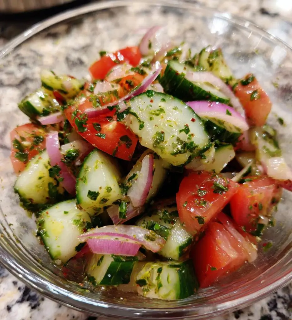 cucumber onion tomato salad refreshing recipe