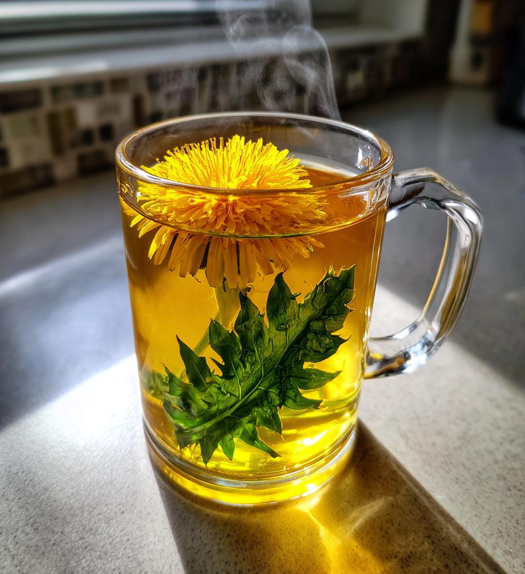 dandelion tea healthy recipe simple brew - detail 1