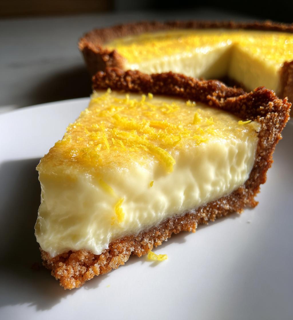 fresh lemon mascarpone tart with almond crust - detail 1