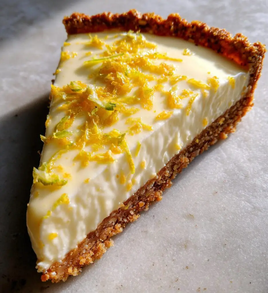 fresh lemon mascarpone tart with almond crust