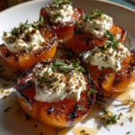 grilled apricots with whipped goat cheese thyme honey