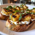 grilled pineapple crostini with burrata spicy honey