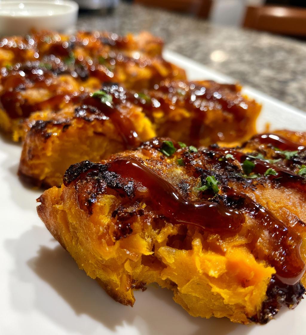 honey chili smashed sweet potatoes recipe