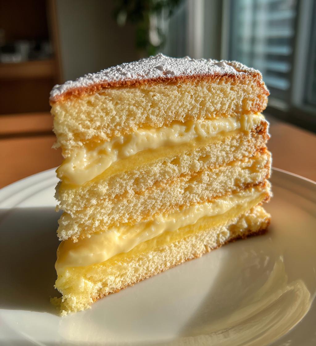 lemon custard cloud cake soft layers silky filling