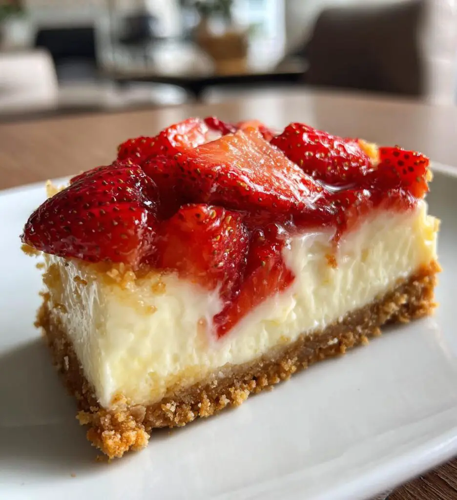no bake strawberry cheesecake bars recipe