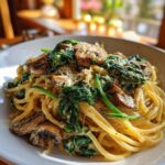 spinach mushroom pasta creamy delight recipe