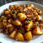 stir fried potatoes minced meat delicious recipe