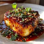 swicy baked feta with gochujang honey glaze