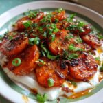 swicy gochujang carrots on yogurt bold elegant side