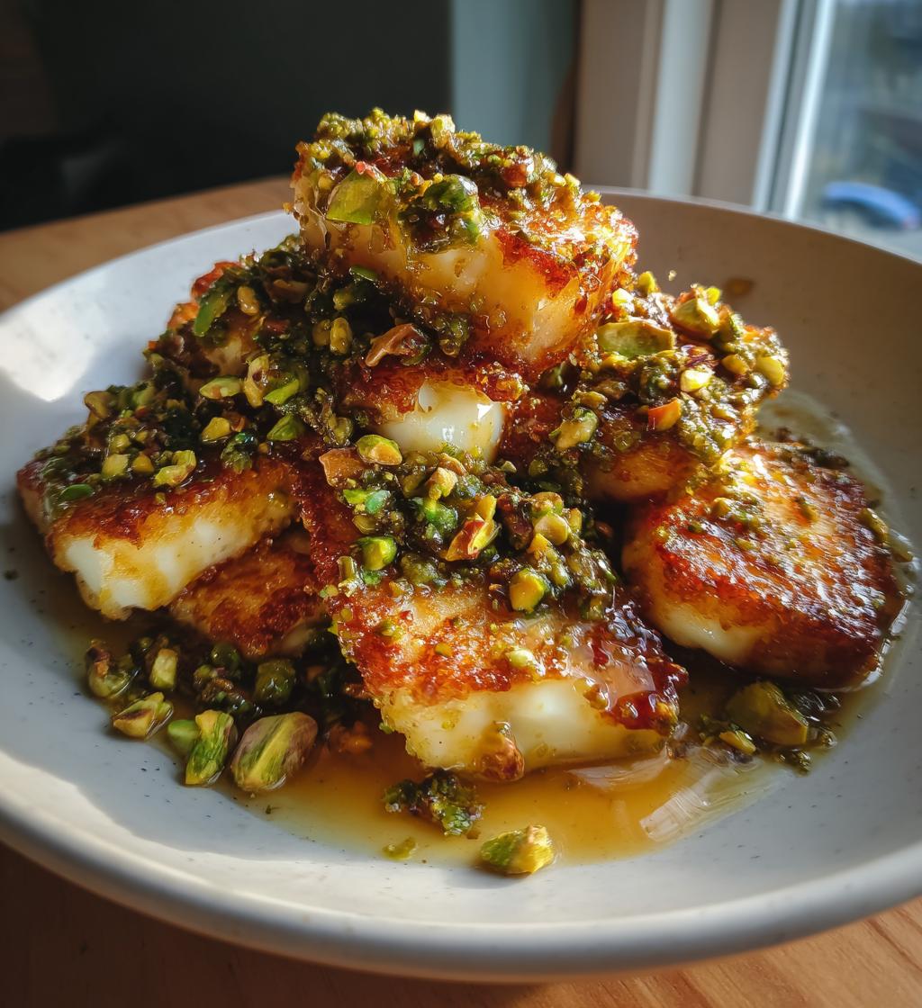 swicy pistachio halloumi with lime glaze crispy bold flavor - detail 1