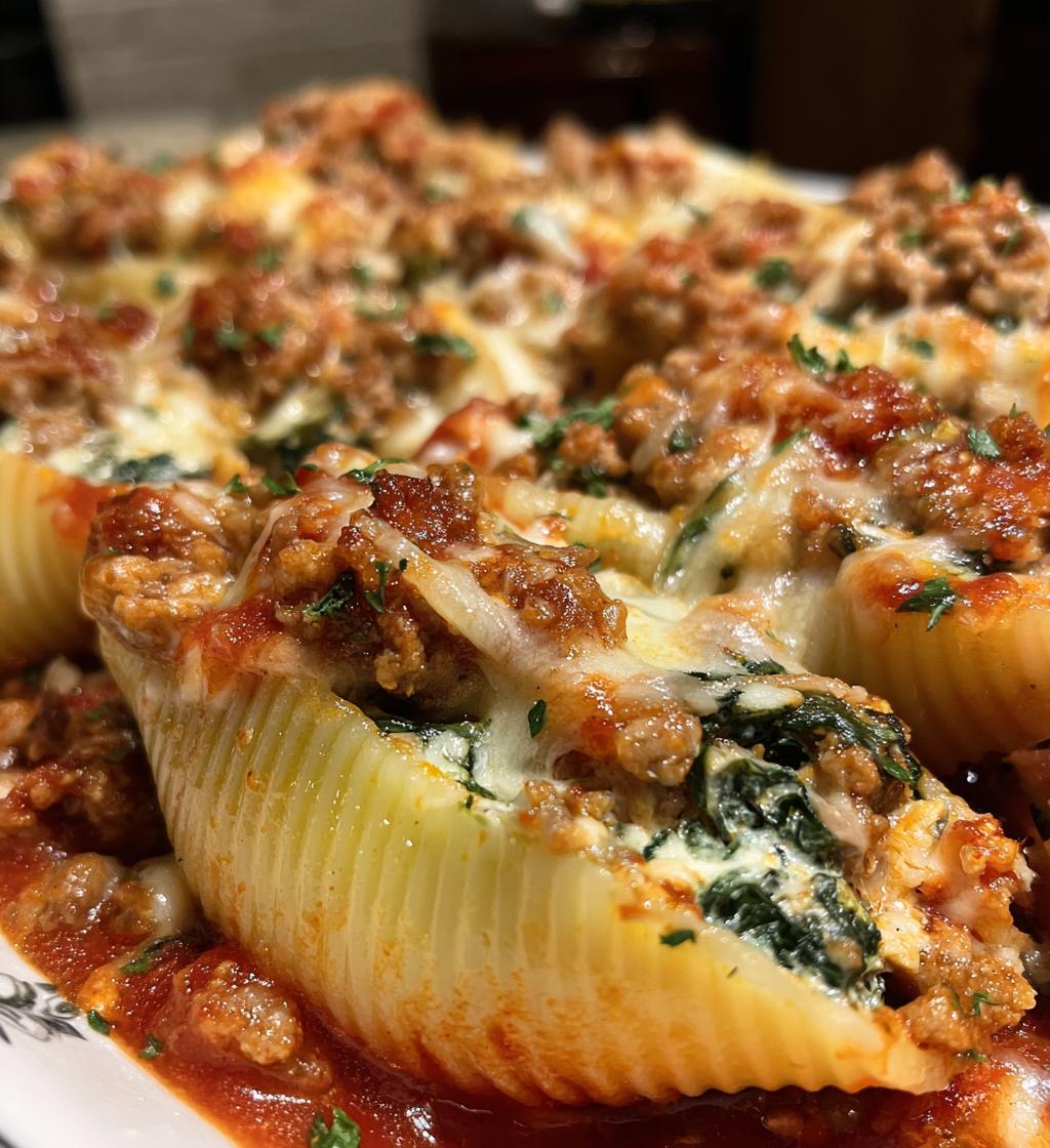 turkey spinach stuffed shells recipe