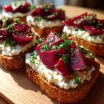 whipped feta beetroot toast recipe delicious delight
