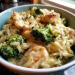 Creamy Cheesy Chicken Broccoli Orzo