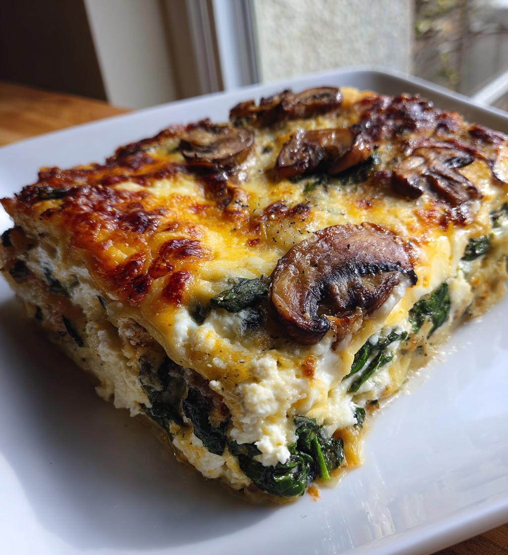 Creamy Spinach Mushroom Lasagna