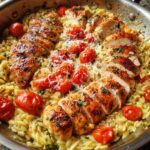 One Pan Chicken & Pesto Orzo