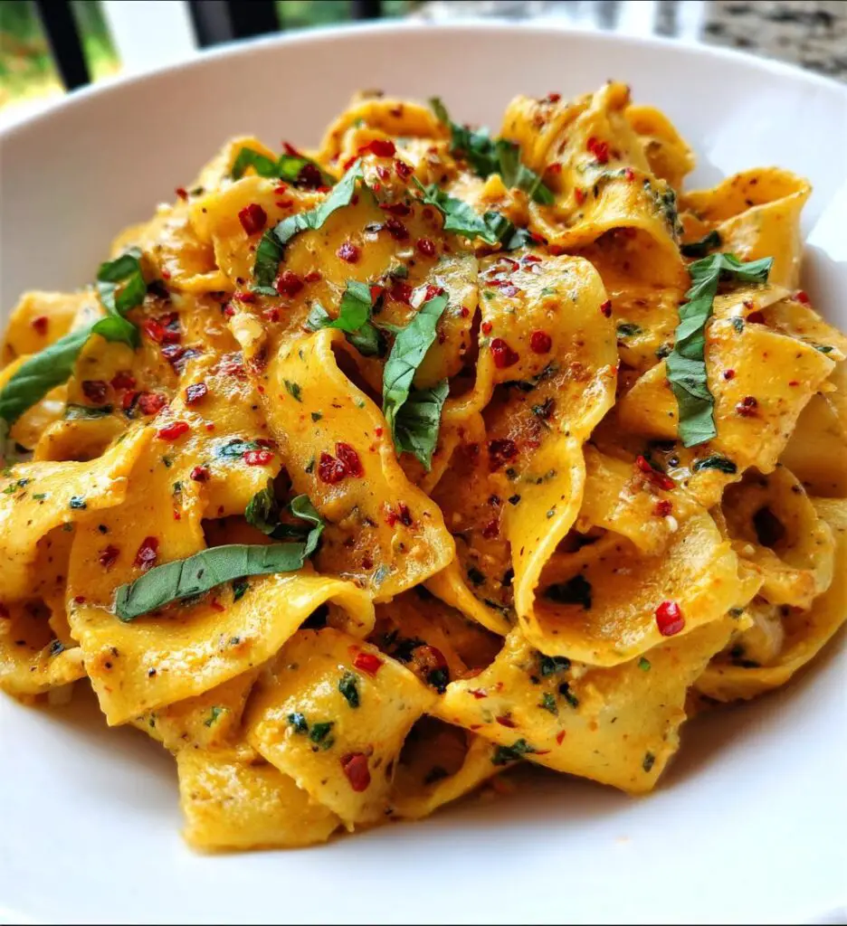 Spicy Creamy Pappardelle Pasta