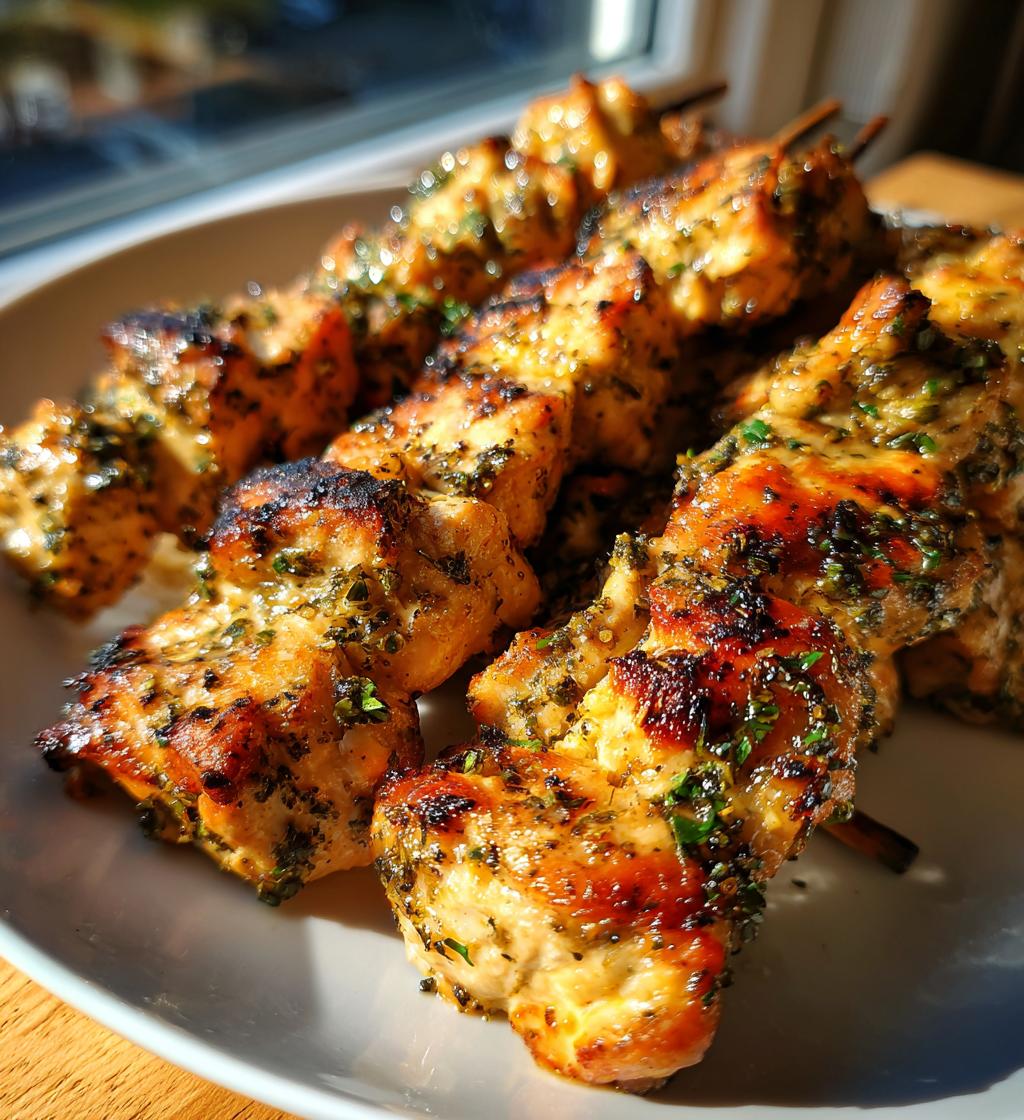 air fryer lemon pepper chicken skewers - detail 1