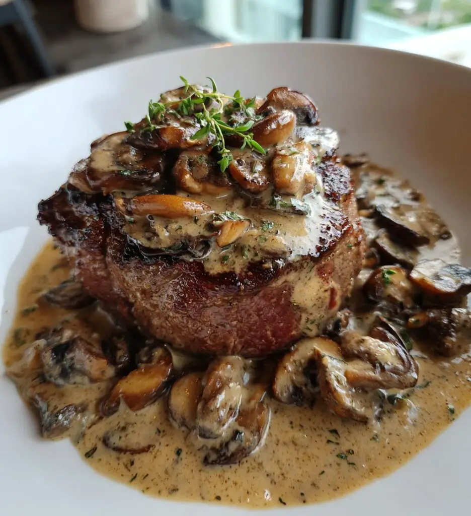 beef tenderloin with mushroom sauce