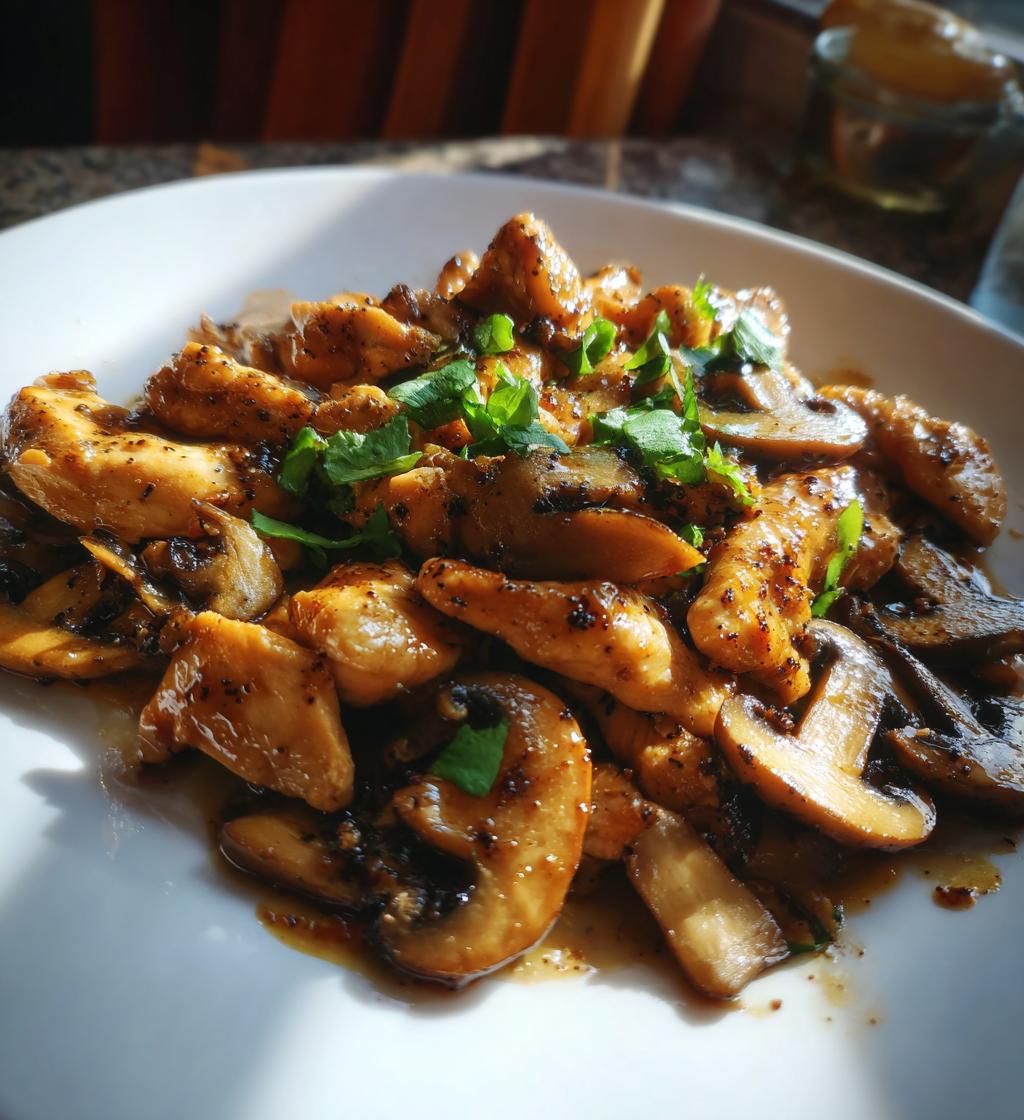 black pepper chicken with mushrooms recipe