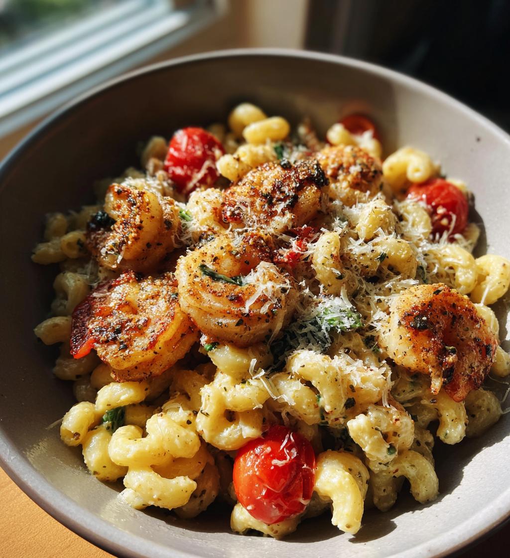 blackened shrimp cavatappi - detail 1