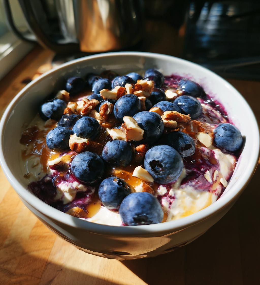 blueberry overnight oats - detail 1