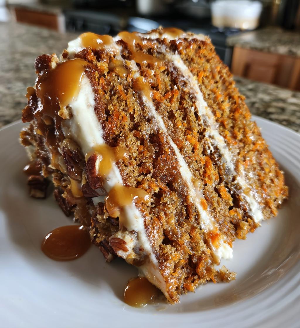caramel pecan carrot heaven cake - detail 1