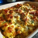 chicken alfredo spaghetti squash casserole