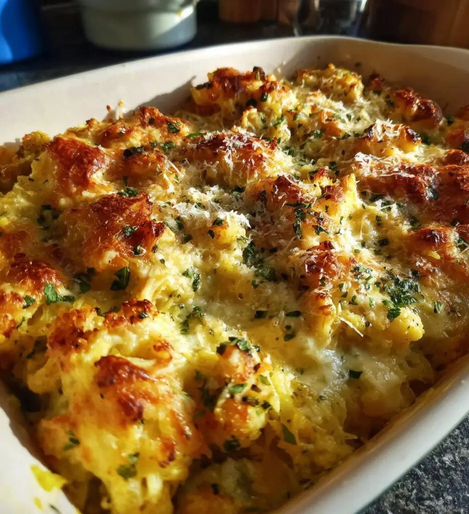 chicken alfredo spaghetti squash casserole