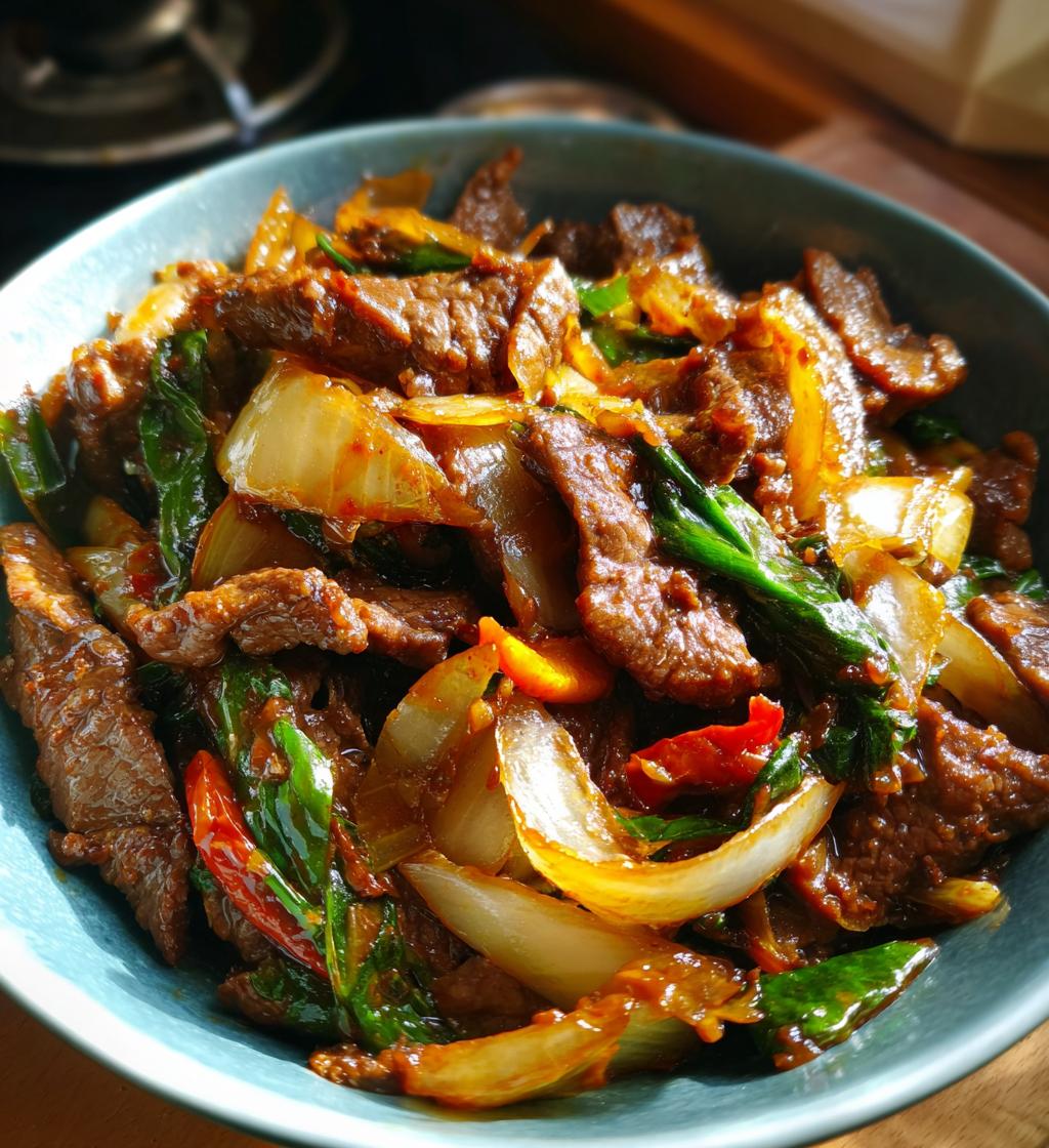 chinese beef and onion stir fry - detail 1