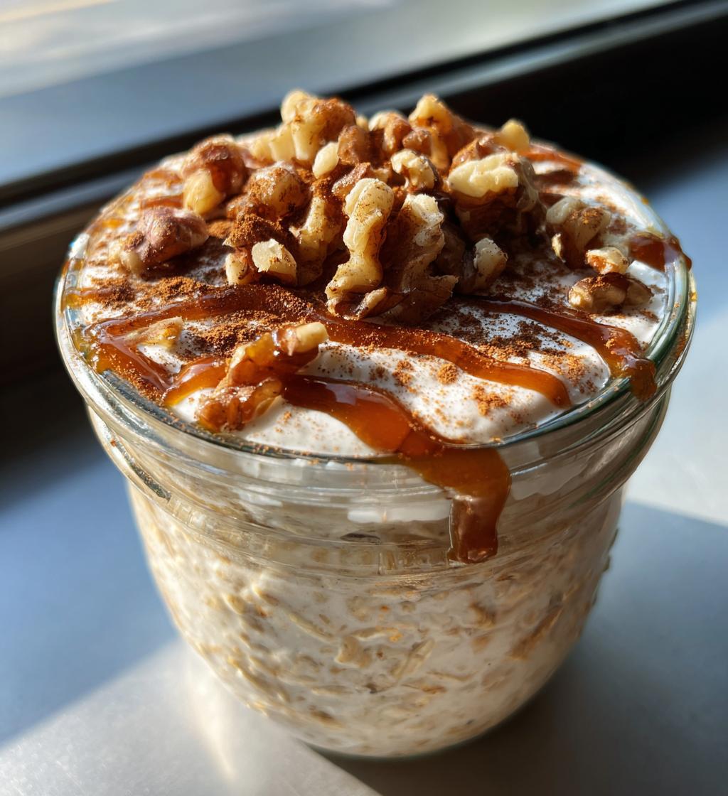 cinnamon roll overnight oats - detail 1