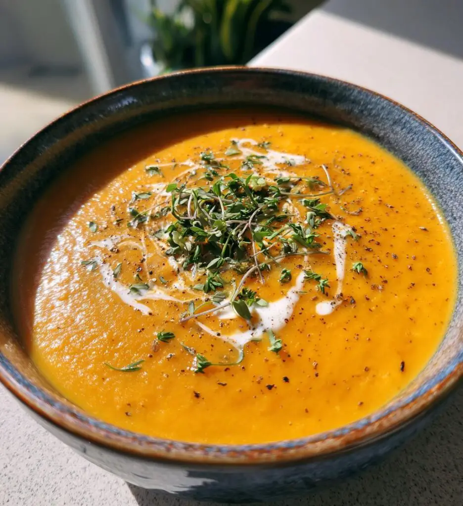 creamy carrot lentil soup