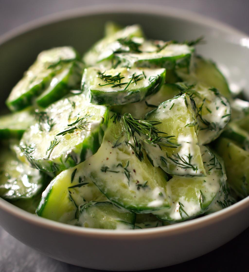 creamy cucumber salad recipe - detail 1