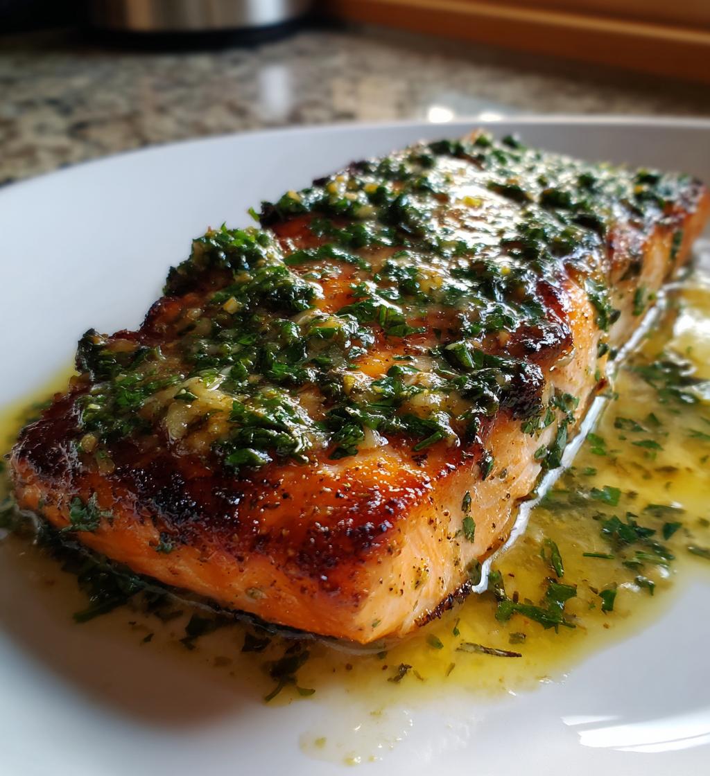 creamy lemon herb salmon - detail 1