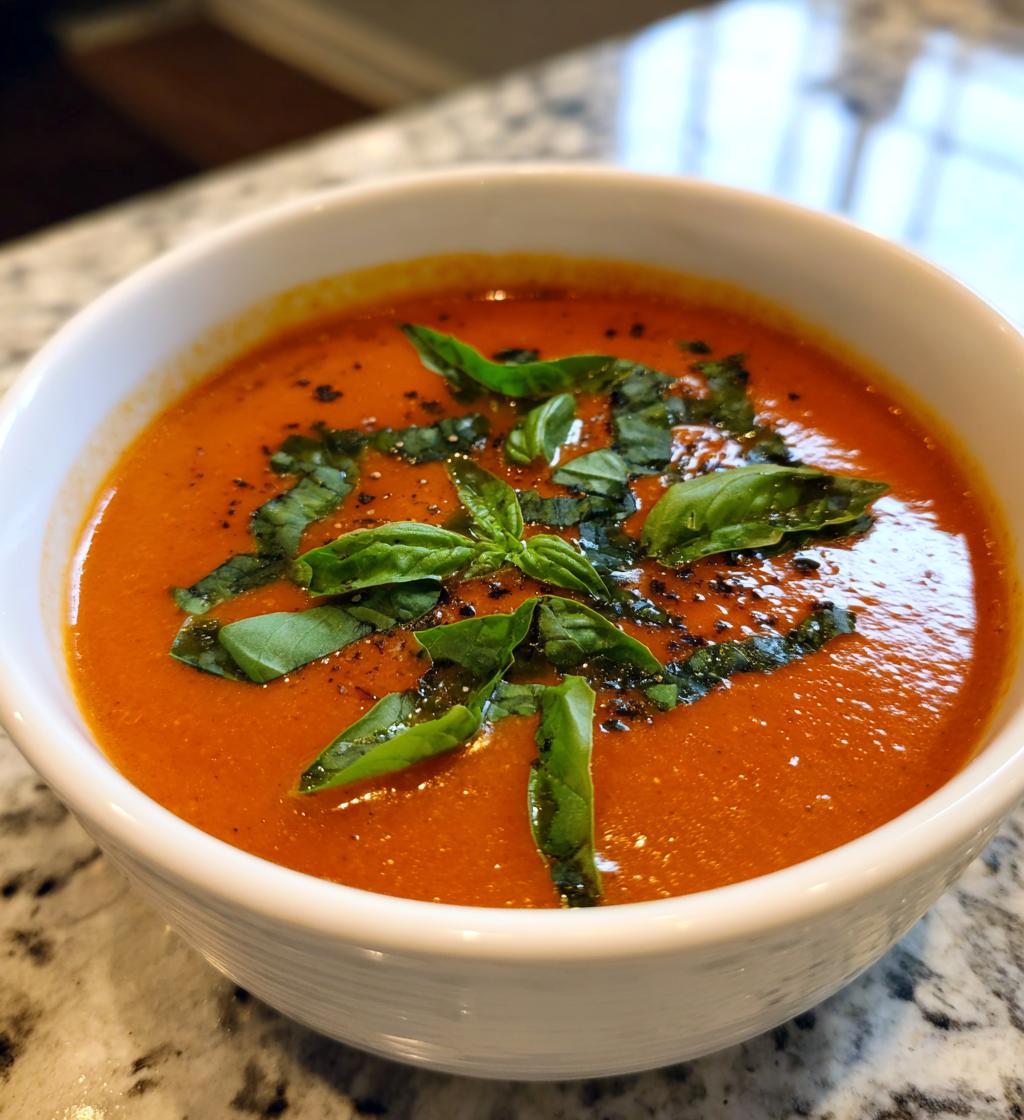 creamy roasted garlic tomato soup - detail 1