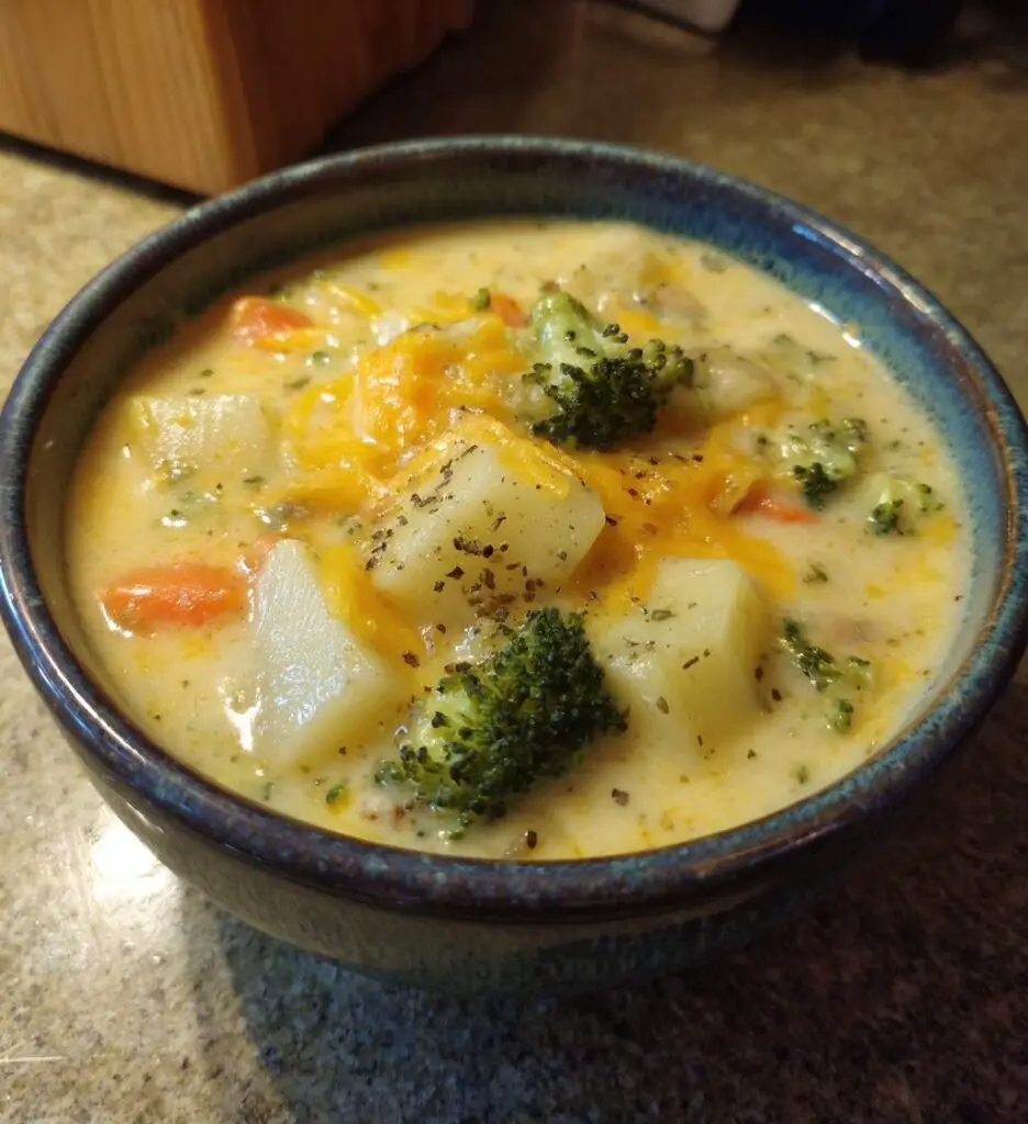 crockpot potato broccoli cheddar soup