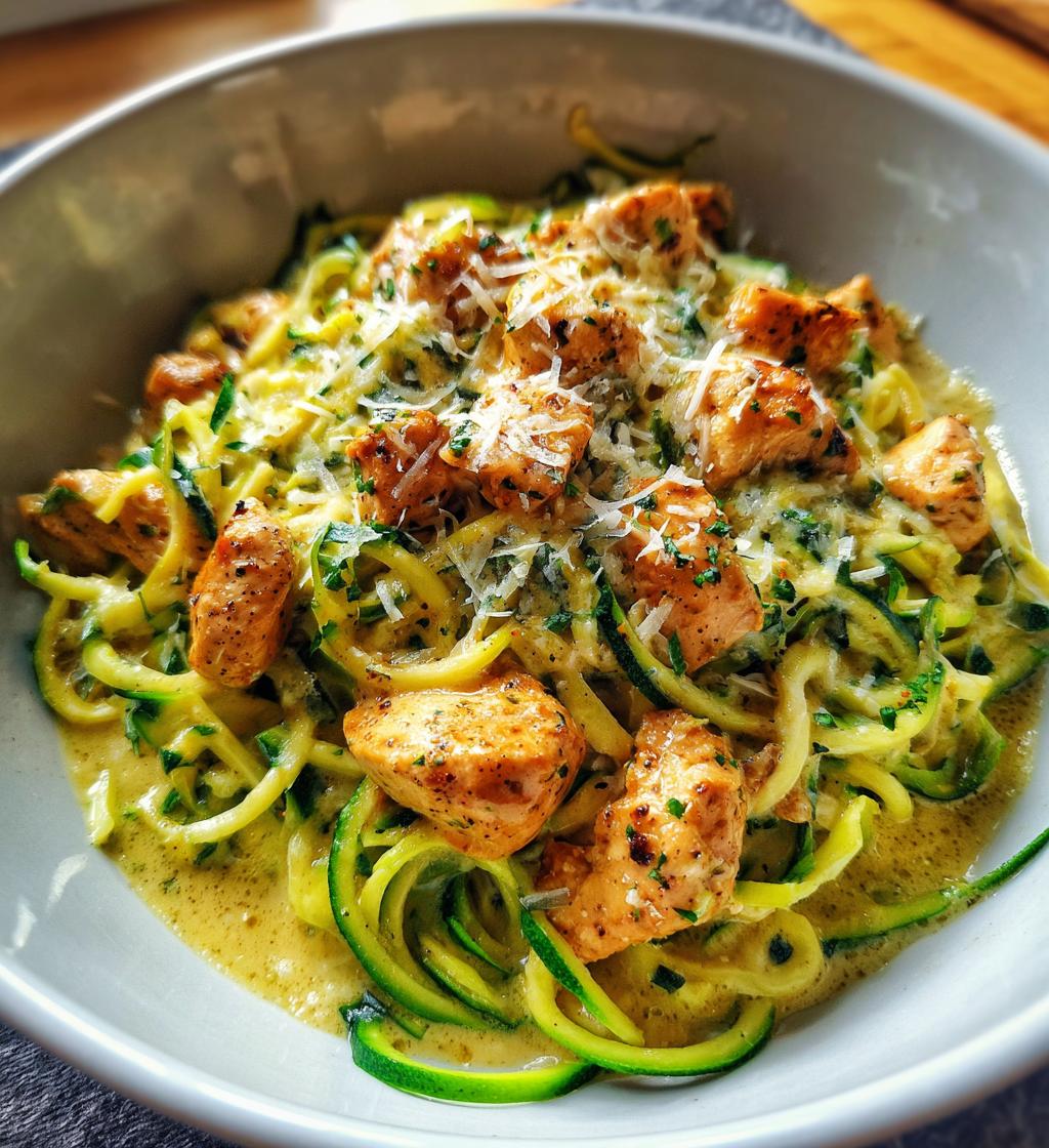 easy chicken and creamy alfredo zoodles - detail 1