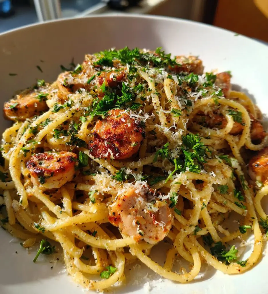 garlic butter sausage pasta