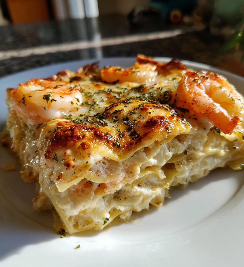garlic butter shrimp scampi lasagna