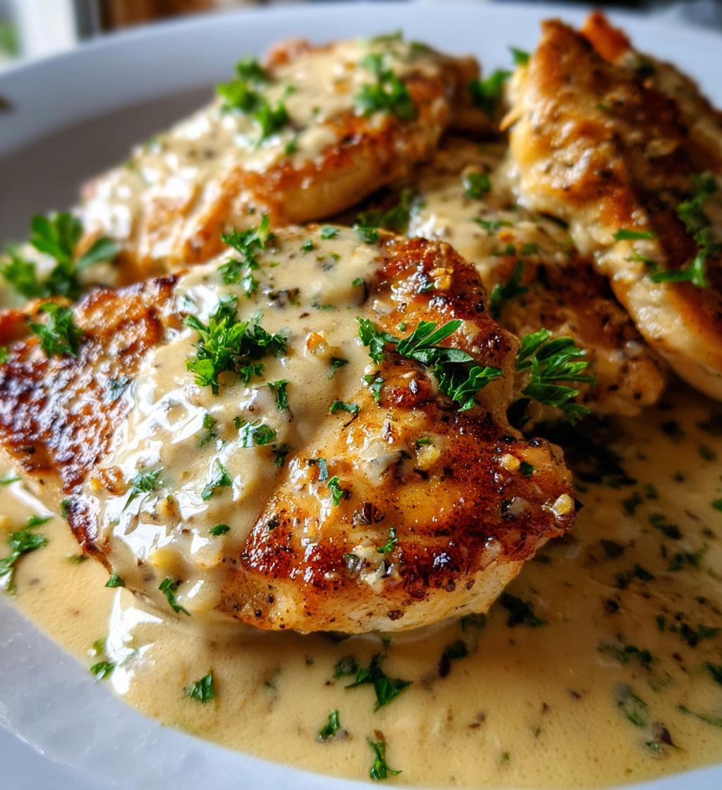 garlic chicken with asiago gravy - detail 1