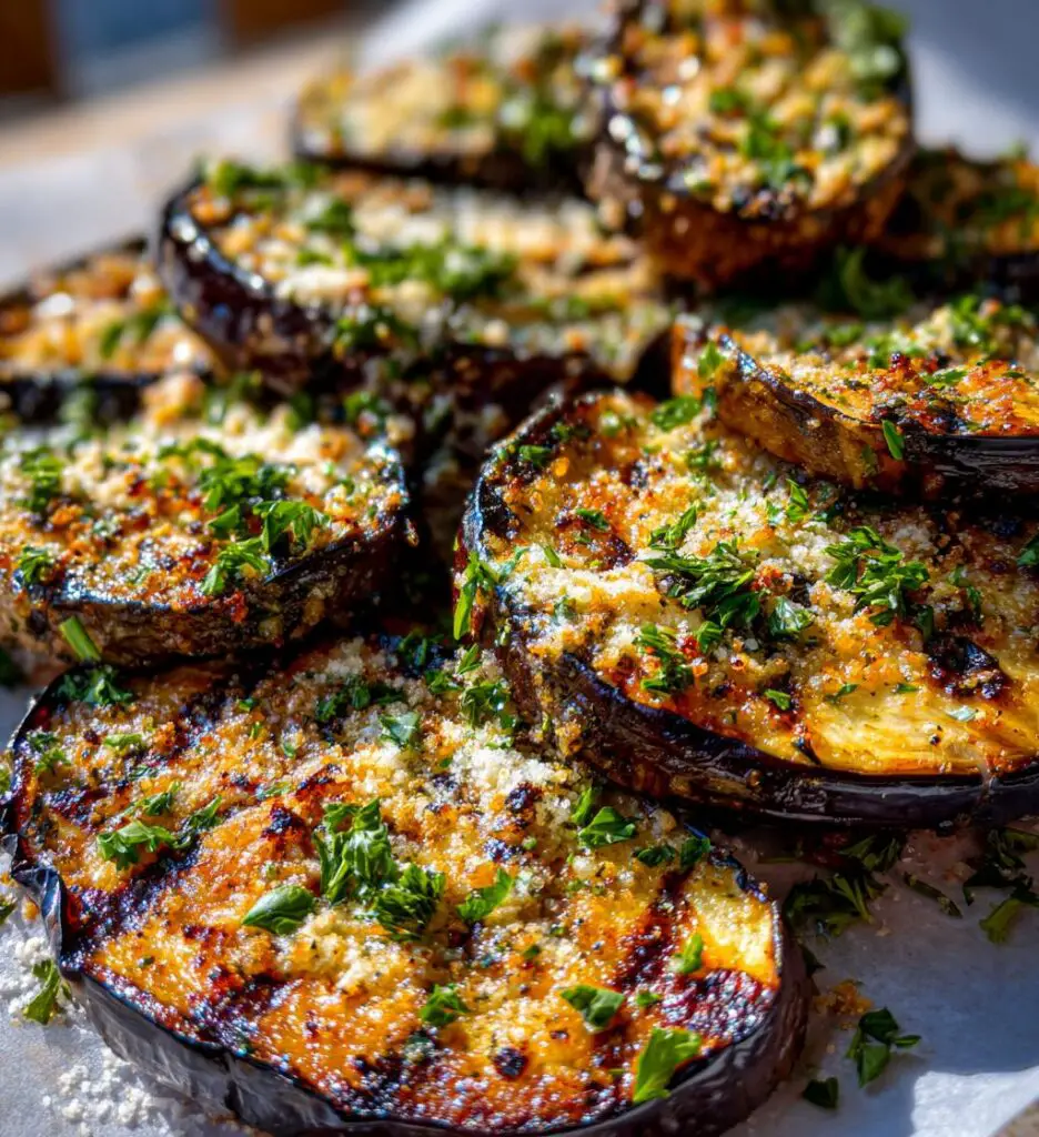 garlic parmesan grilled eggplant