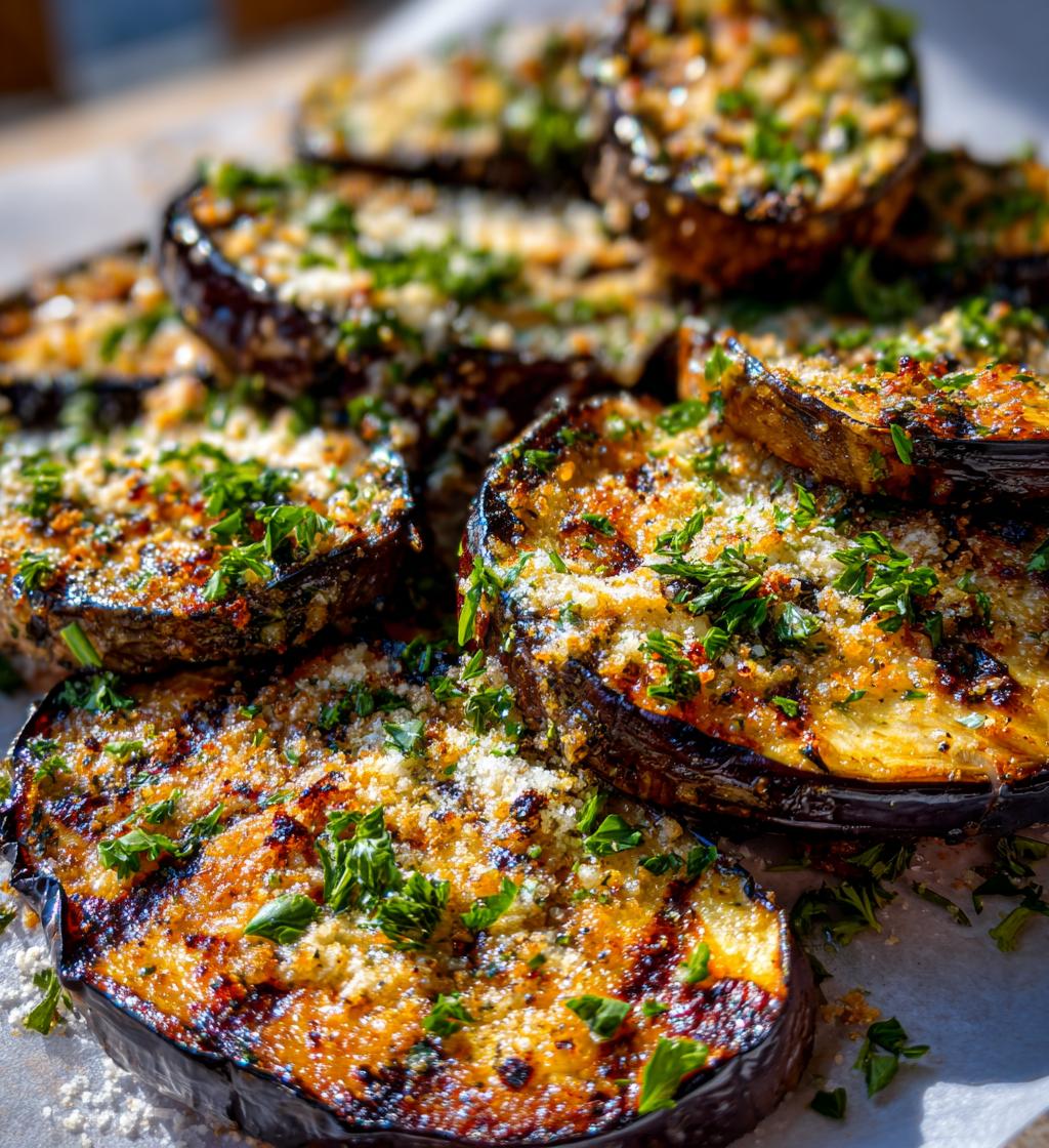 garlic parmesan grilled eggplant
