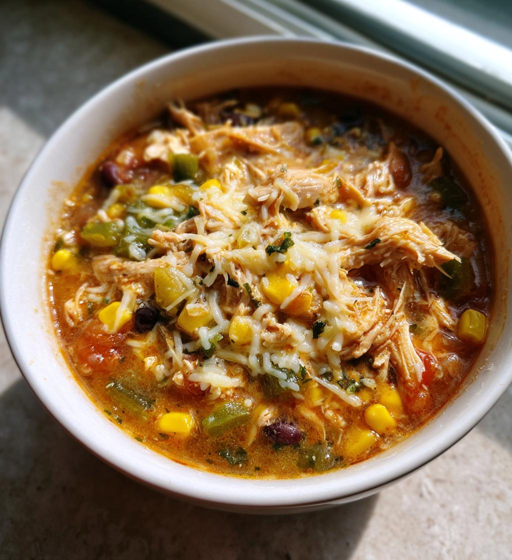 green chile chicken enchilada soup - detail 1