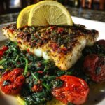 grilled cod with spinach and tomatoes recipes