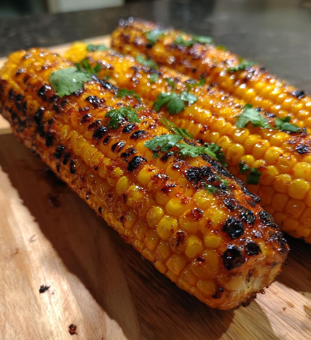 grilled corn on the cob with chili lime butter - detail 1