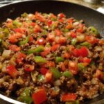 ground beef and peppers skillet