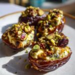 honey pistachio ricotta stuffed dates