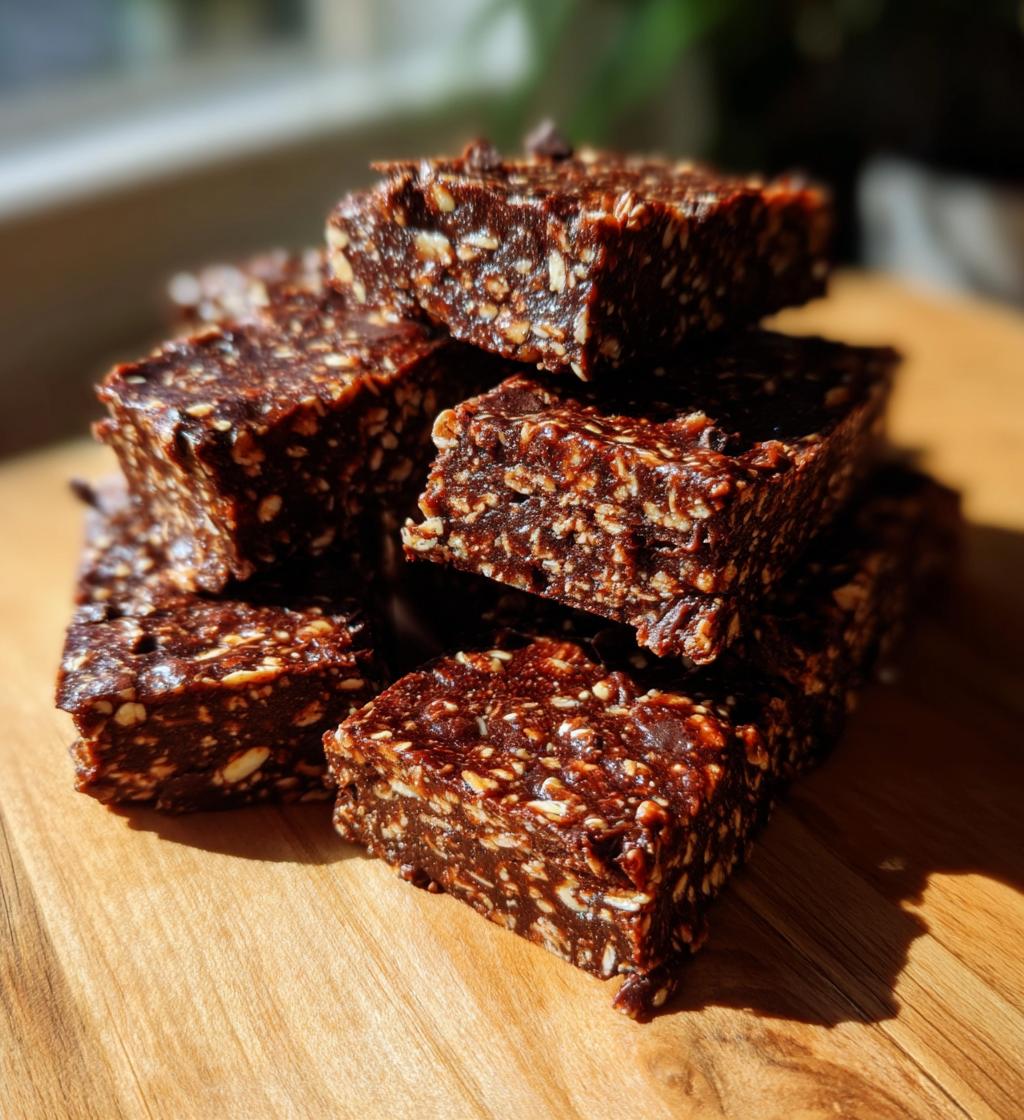 no bake chocolate oat bars - detail 1