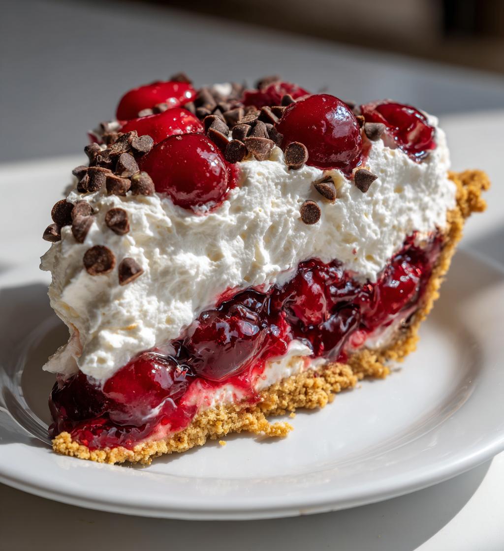 no bake easy cherry chocolate chip pie