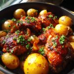 one pan honey garlic chicken and potatoes